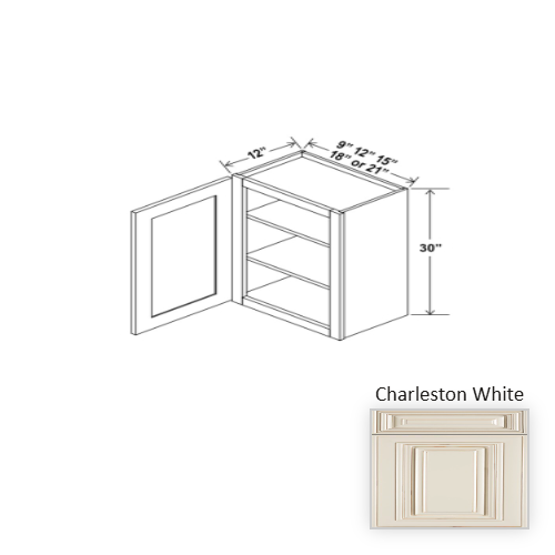 Classic Style Wood Charleston White Wall Cabinet Charleston White 1