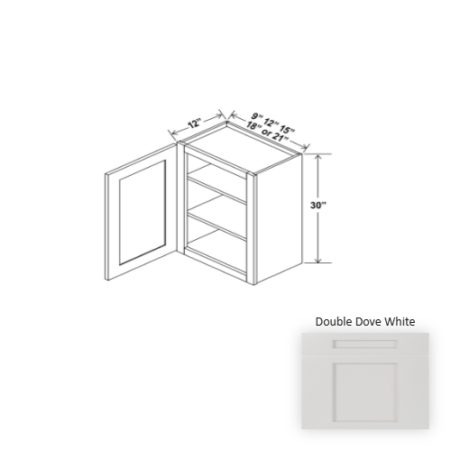 Double Shaker Style Wood Dove White Wall Cabinet Dove White 1