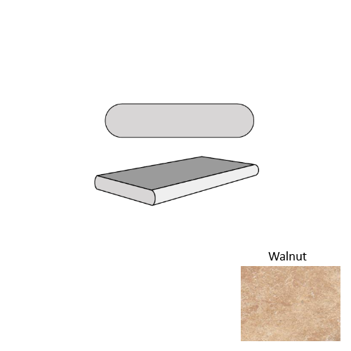 Walnut Travertine Double Bullnose Coping Tumbled 1