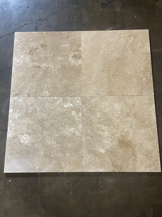 Walnut Light Filled & Honed Travertine Tile - 18" x 18"