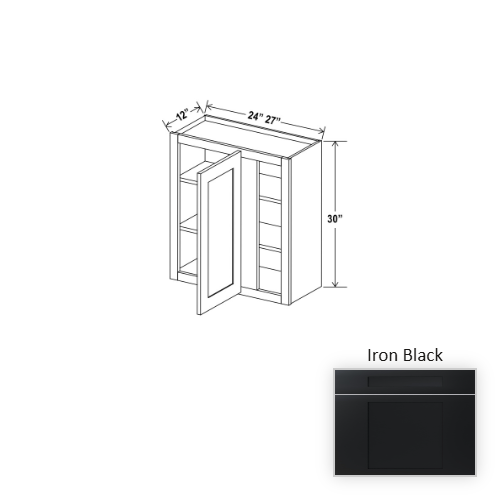 Slim Shaker Style Wood Iron Black Wall Cabinet Iron Black 1