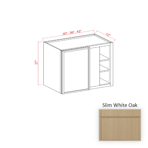 Slim Shaker Style Wood White Oak Wall Cabinet White Oak 1