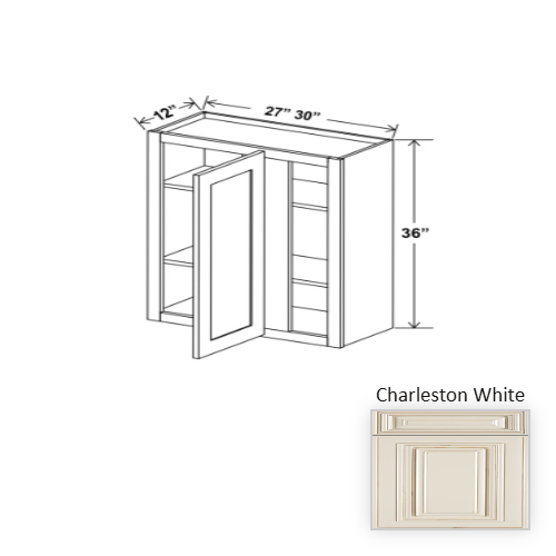 Classic Style Wood Charleston White Wall Cabinet Charleston White 1