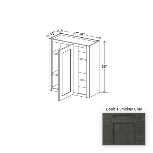 Double Shaker Style Wood Smokey Gray Wall Cabinet Smokey Gray 1