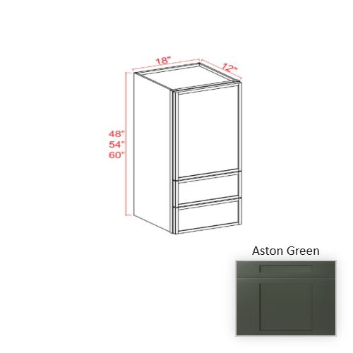 Slim Shaker Style Wood Aston Green Wall Cabinet Aston Green 1