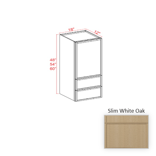 Slim Shaker Style Wood White Oak Wall Cabinet White Oak 1