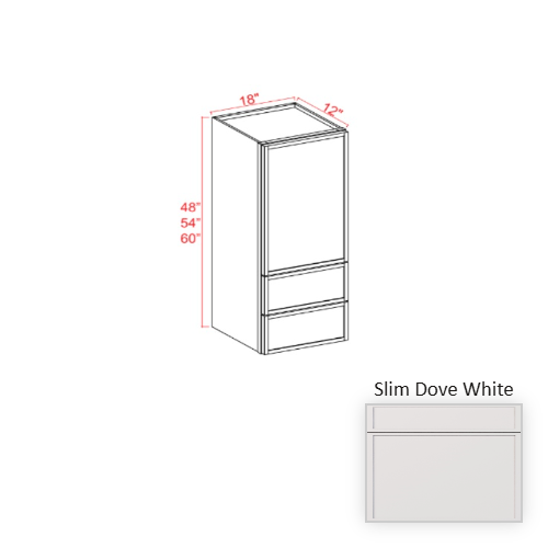 Slim Shaker Style Wood Dove White Wall Cabinet Dove White 1