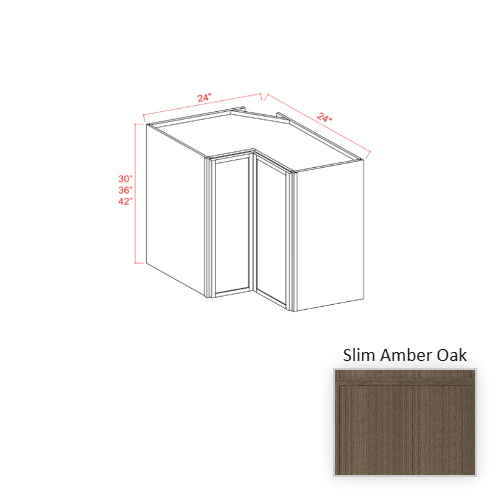 Slim Shaker Style Wood Amber Oak Wall Cabinet Slim Amber Oak 1