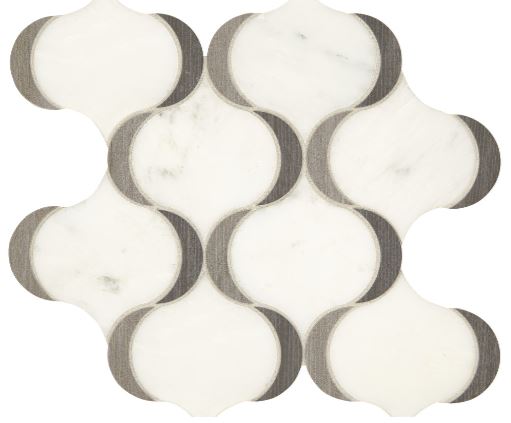 Clearance Sale! Castellina White & Midnight Gray Mixed Mosaic - Modern Arabesque