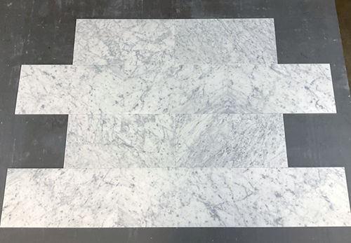 White Carrara Marble Tile - 12" x 24" Honed