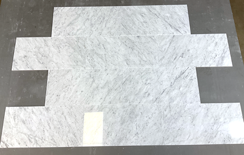 White Carrara Polished Marble Tile - 12" x 24"