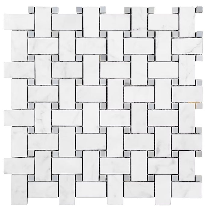 White Carrara Marble Mosaic Polished 1