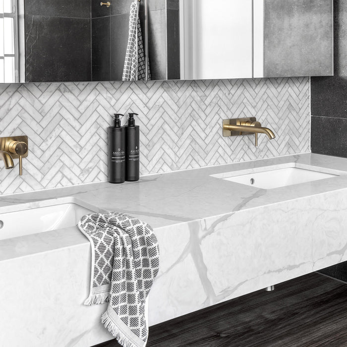 White Carrara Marble Mosaic - Honed 2
