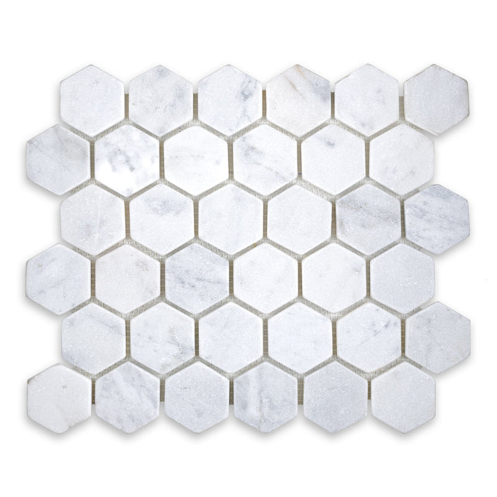 White Carrara Marble Mosaic - Honed 1