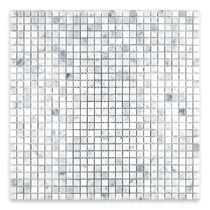 White Carrara Marble Mosaic - 3/8" x 3/8"