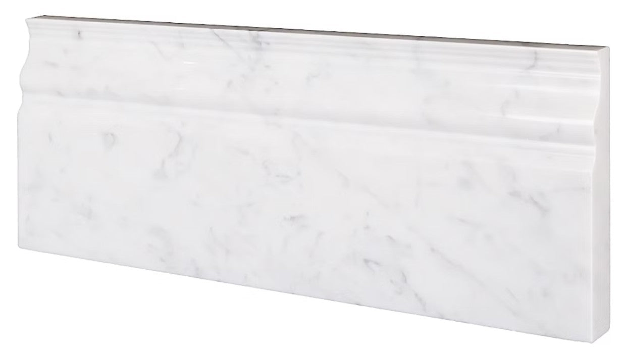White Carrara Marble Baseboard Polished 1