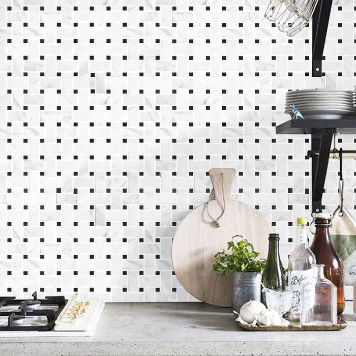 White Carrara Marble Mosaic - Honed 2
