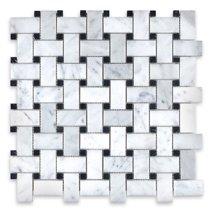 White Carrara Marble Mosaic - Honed 1