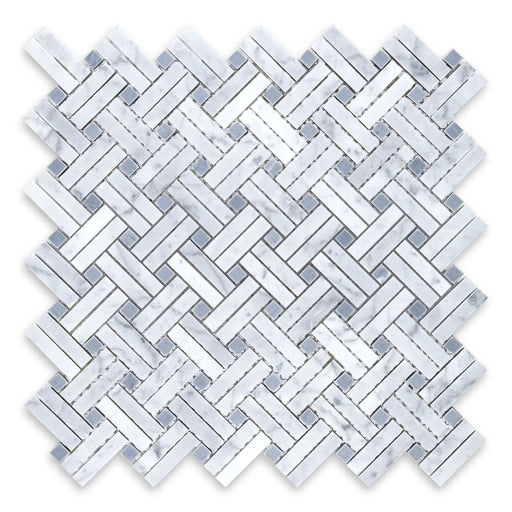 White Carrara Marble Mosaic Honed 1