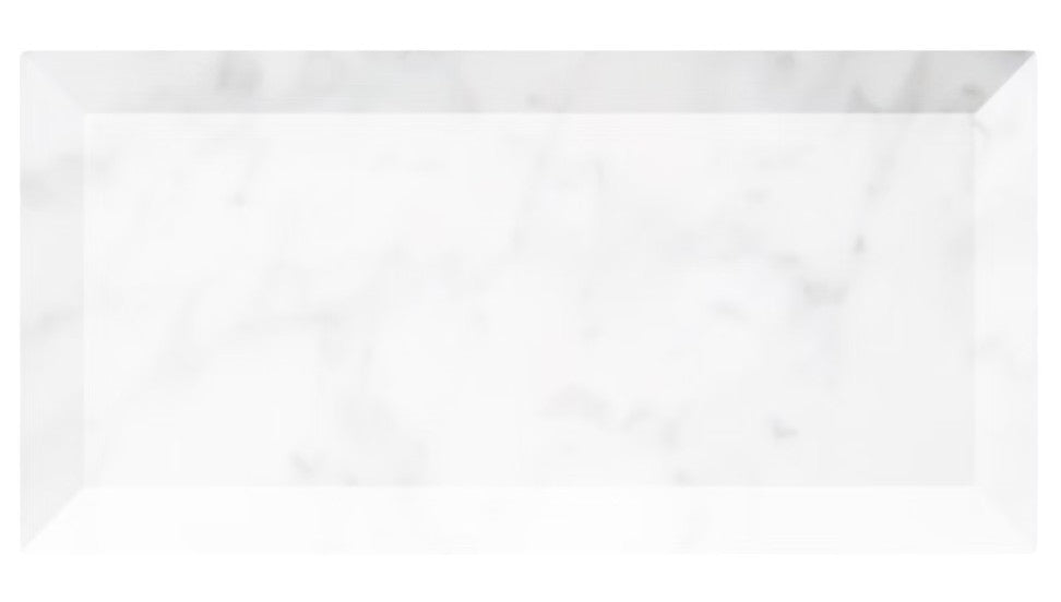 White Carrara Beveled Marble Tile Polished 1