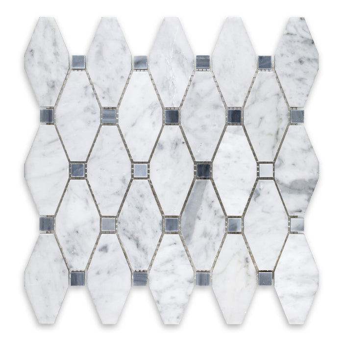 White Carrara Marble Mosaic Honed 1