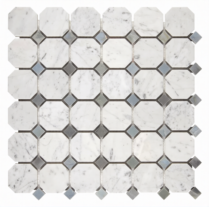 White Carrara Marble Mosaic - Honed 1