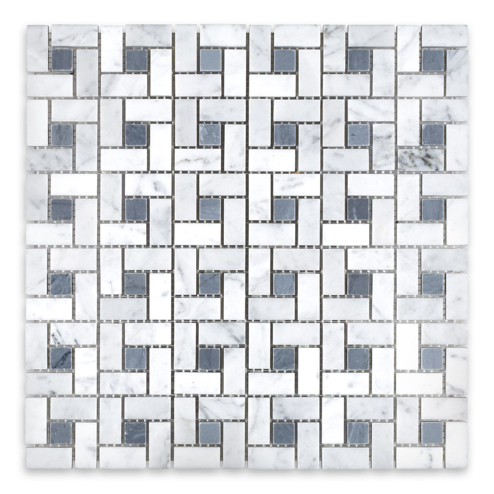 White Carrara Marble Mosaic Honed 1