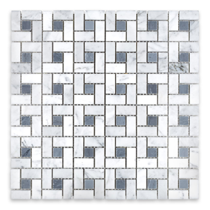White Carrara Marble Mosaic Honed 1