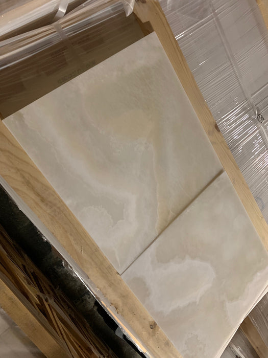 White Cross Cut Onyx Tile Polished 1