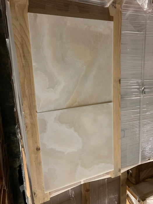 White Cross Cut Onyx Tile Polished 3