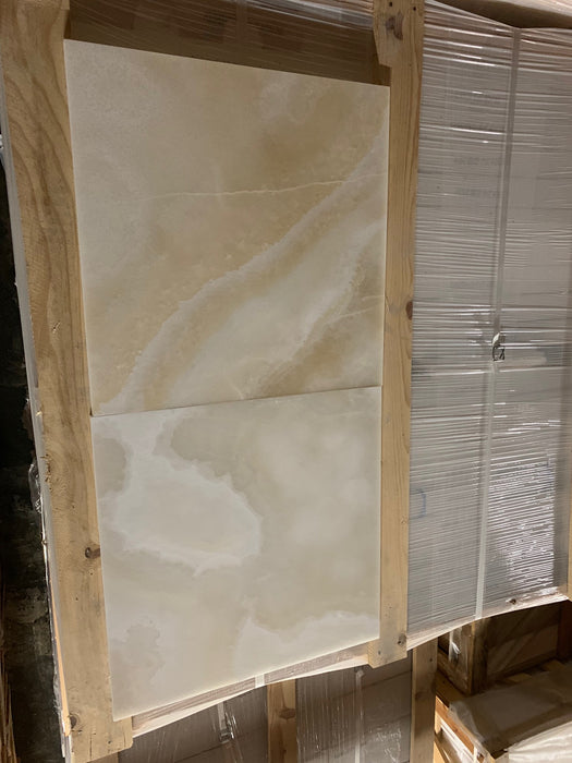 White Cross Cut Onyx Tile Polished 5