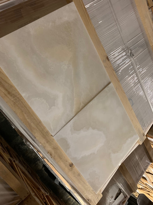 White Cross Cut Onyx Tile Polished 6