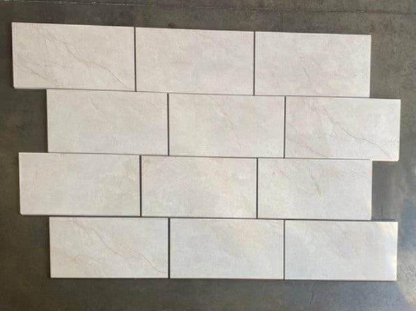 White Pearl Polished Marble Tile - 16" x 32"