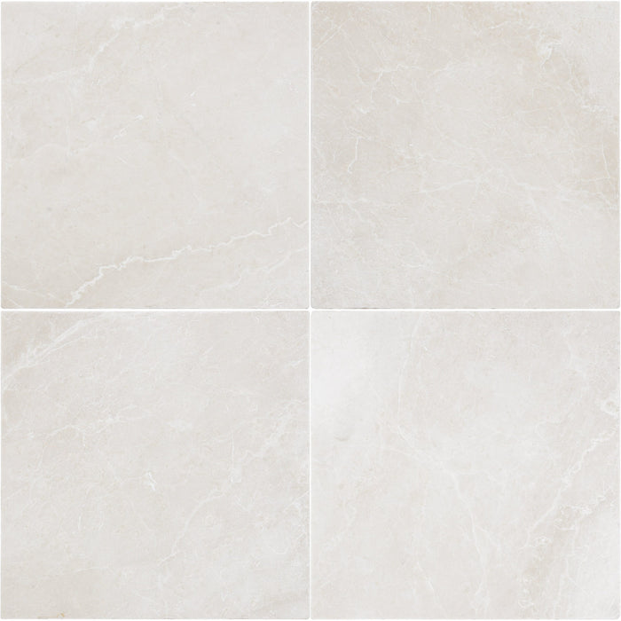 White Pearl Tumbled Marble Tile - 12" x 12"