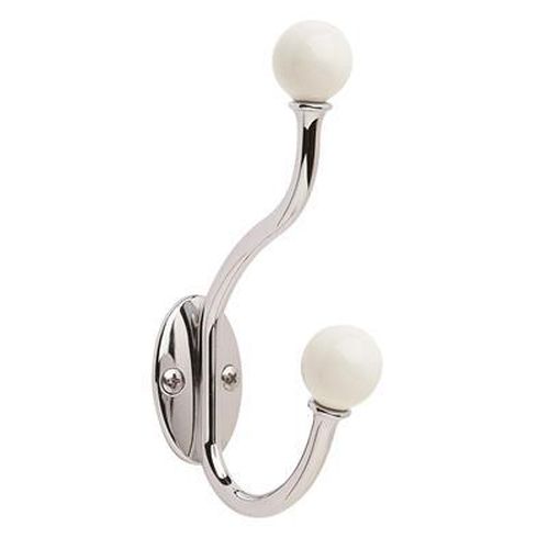 Globe Zinc & Ceramic White / Polished Chrome Hook 1