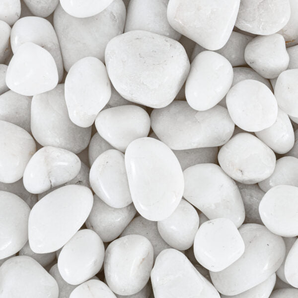 White Quartzite Medium Loose Pebble Ultra Polished 1