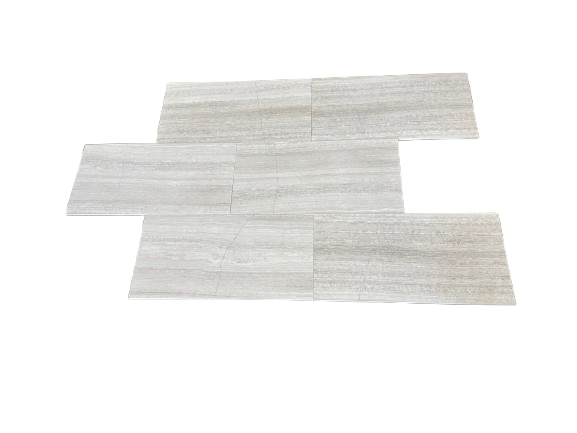 Full Tile Sample - White Woodridge Marble Tile - 18" x 36" x 3/8" Honed
