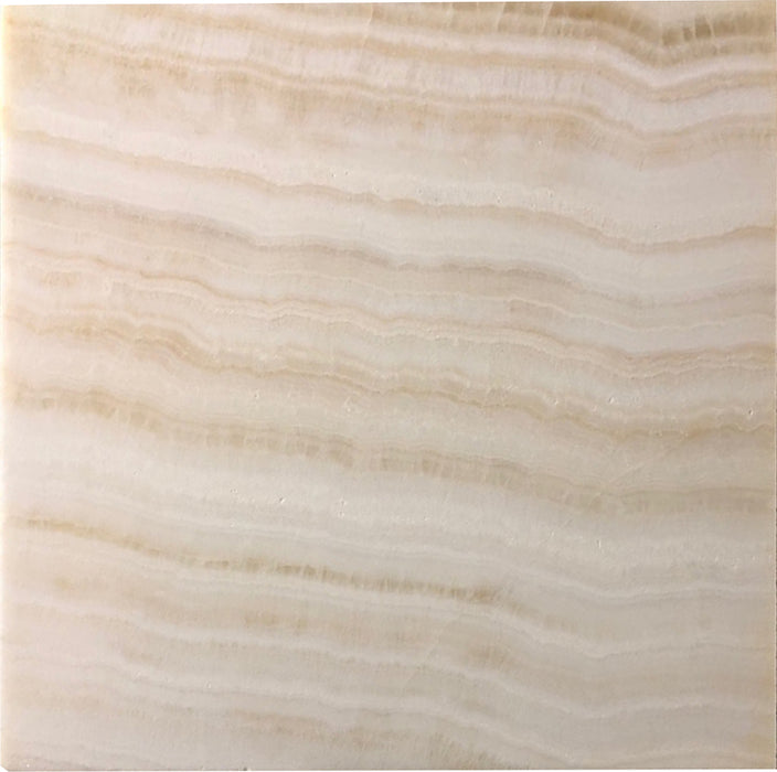 Full Tile Sample - White Vein Cut Onyx Tile - 18" x 18" x 1/2" Polished