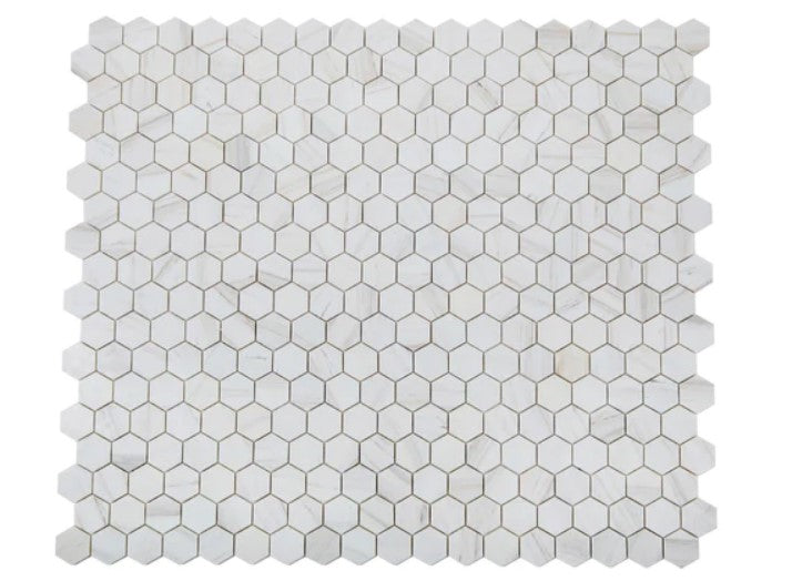Wooden Vein Marble Mosaic - 2" Hexagon Polished