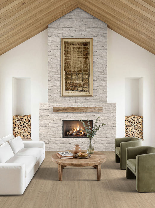 XL Rockmount Stacked Stone Panel Limestone Canyon Oak Ledgestone Natural 6