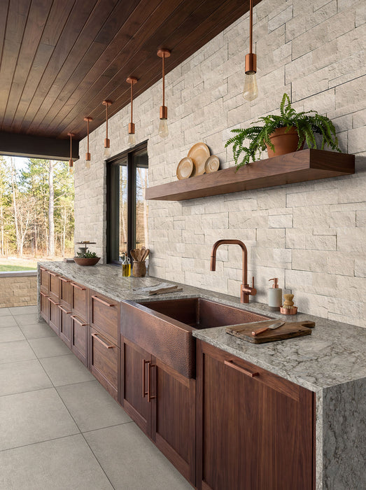 XL Rockmount Stacked Stone Panel Limestone Clayfield Blonde Ledgestone Split Face 4