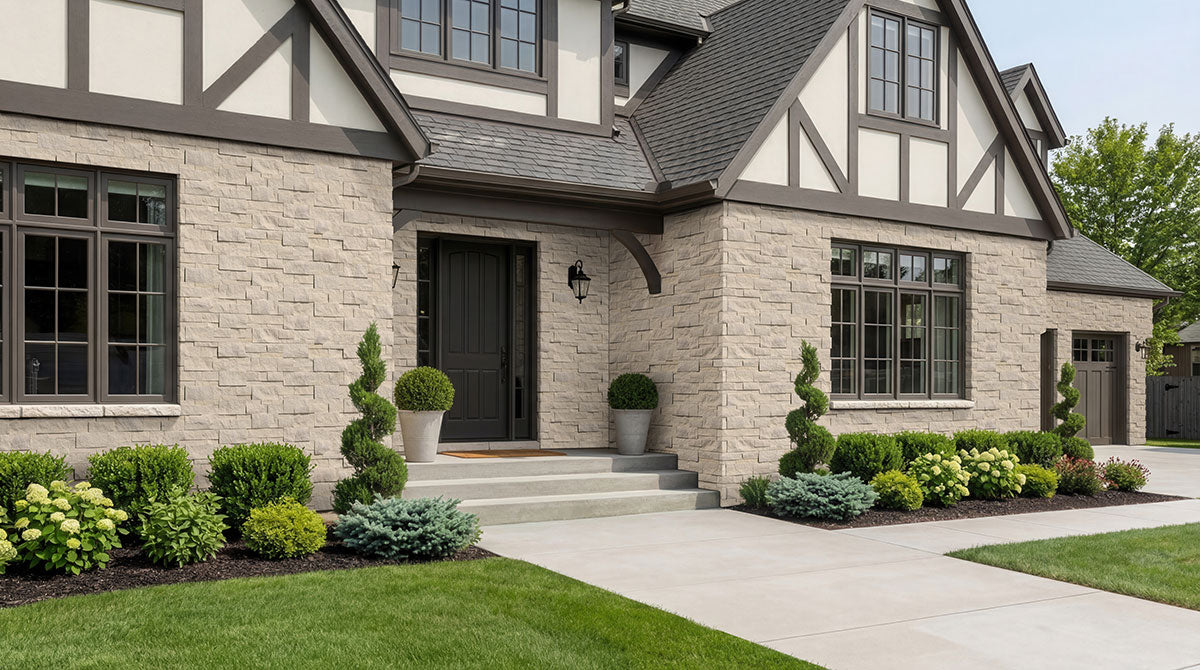 XL Rockmount Stacked Stone Panel Sandstone Laguna Blonde Ledgestone Split Face 7