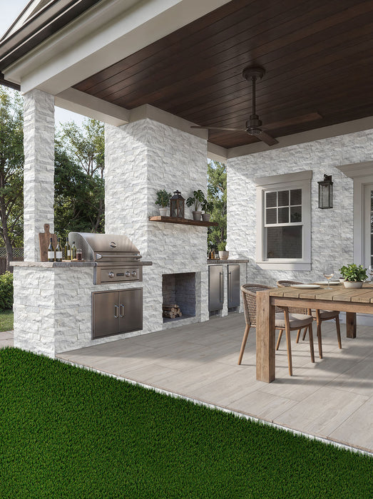 XL Rockmount Stacked Stone Panel Marble Sierra White Ledgestone Split Face 8