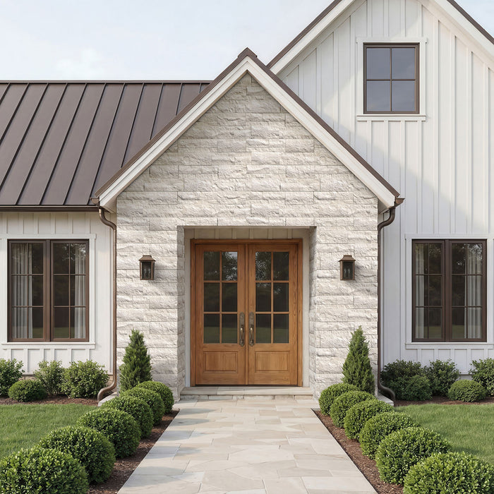 XL Rockmount Stacked Stone Panel Limestone Taja Cream Ledgestone Split Face 6