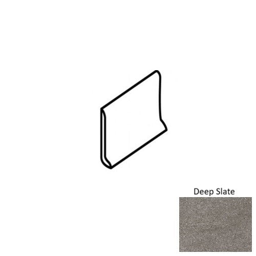 Volcex Deep Slate Porcelain Floor & Wall Trim - 6" x 12" Rounded Top Cove Base
