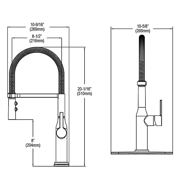 Avado Brass Black Stainless Kitchen Faucet Black Stainless 6