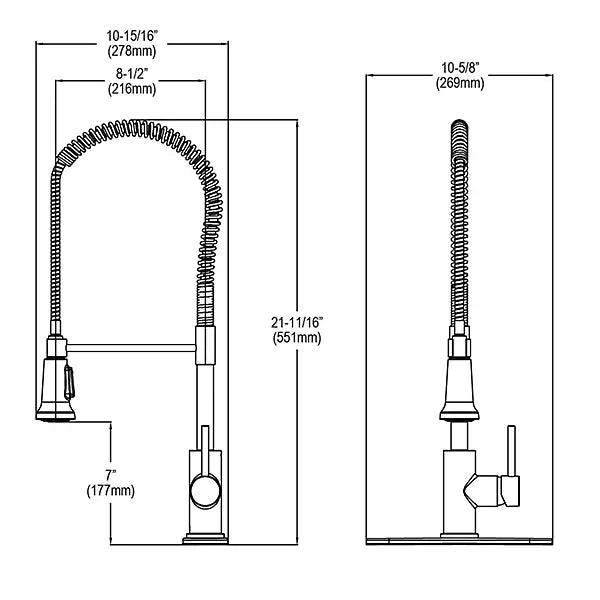 Avado Brass Matte Black Kitchen Faucet Matte Black 7