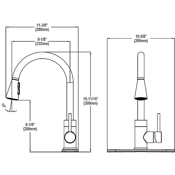 Avado Brass Lustrous Steel Kitchen Faucet Lustrous Steel 7