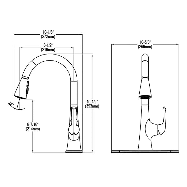 Harmony Brass Lustrous Steel Kitchen Faucet Lustrous Steel 10