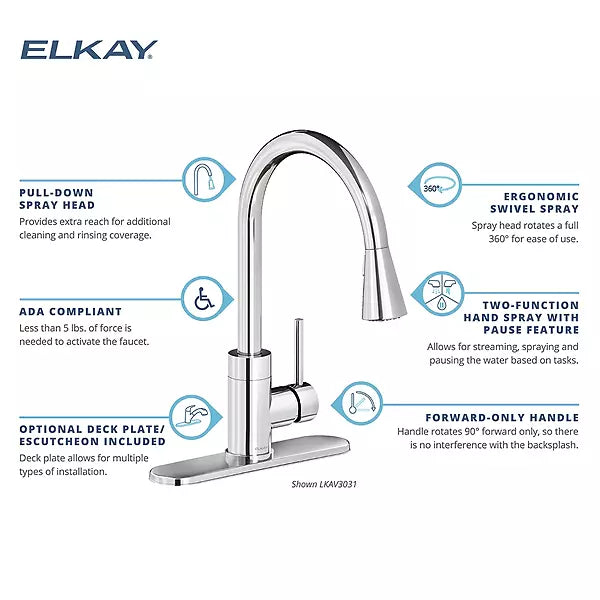 Avado Brass Black Stainless Kitchen Faucet Black Stainless 6